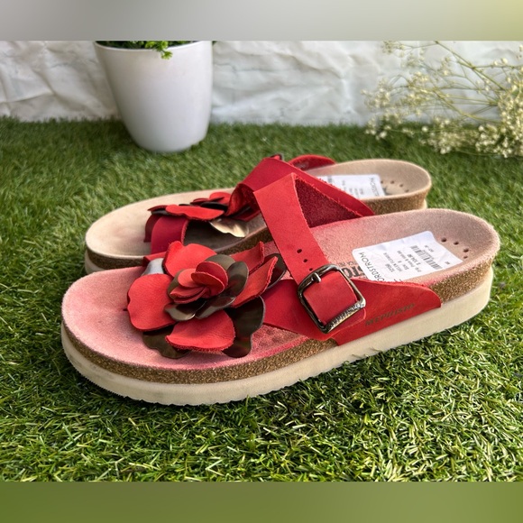 Mephisto Helen Flower Red Nubuck Comfort Sandal Women's sizes 38 US8 gently used - Picture 8 of 16